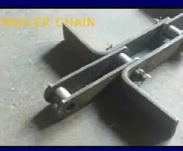 Forged alloy-steel Radler chain link with drag flight